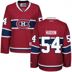 Charles Hudon Women's Reebok Montreal Canadiens Premier Red Home Jersey