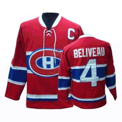 Jean Beliveau CCM Montreal Canadiens Authentic Red Throwback NHL Jersey