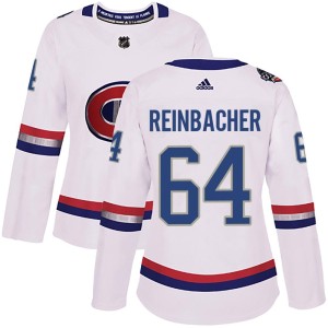 David Reinbacher Women's Adidas Montreal Canadiens Authentic White 2017 100 Classic Jersey