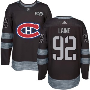 Patrik Laine Men's Montreal Canadiens Authentic Black 1917-2017 100th Anniversary Jersey