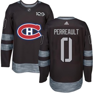 Jacob Perreault Men's Montreal Canadiens Authentic Black 1917-2017 100th Anniversary Jersey