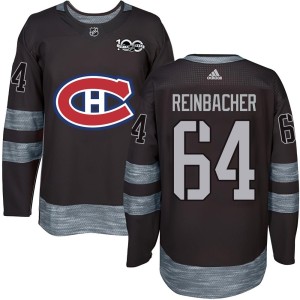 David Reinbacher Men's Montreal Canadiens Authentic Black 1917-2017 100th Anniversary Jersey