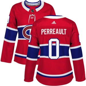 Jacob Perreault Women's Adidas Montreal Canadiens Authentic Red Home Jersey