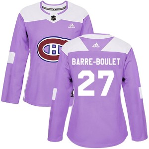 Alex Barre-Boulet Women's Adidas Montreal Canadiens Authentic Purple Fights Cancer Practice Jersey