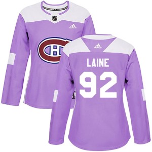 Patrik Laine Women's Adidas Montreal Canadiens Authentic Purple Fights Cancer Practice Jersey