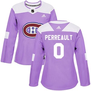 Jacob Perreault Women's Adidas Montreal Canadiens Authentic Purple Fights Cancer Practice Jersey