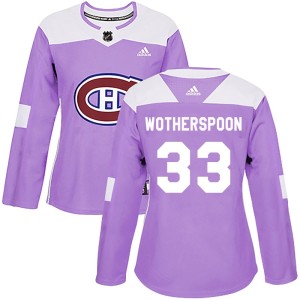 Tyler Wotherspoon Women's Adidas Montreal Canadiens Authentic Purple Fights Cancer Practice Jersey