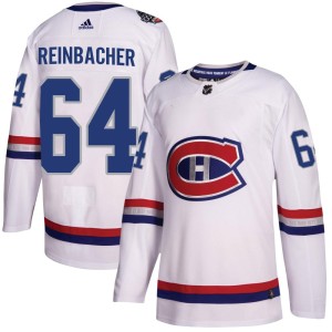 David Reinbacher Men's Adidas Montreal Canadiens Authentic White 2017 100 Classic Jersey