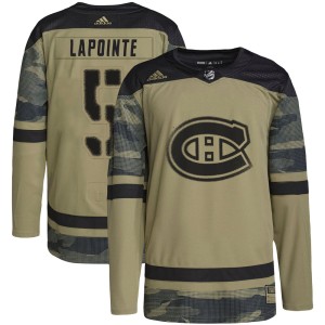 Guy Lapointe Men's Adidas Montreal Canadiens Authentic Camo Military Appreciation Practice Jersey