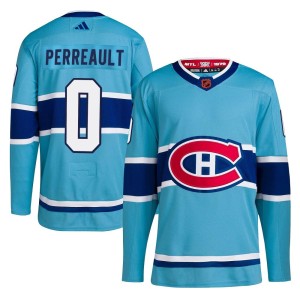 Jacob Perreault Men's Adidas Montreal Canadiens Authentic Light Blue Reverse Retro 2.0 Jersey