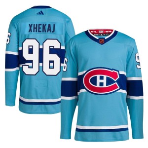 Florian Xhekaj Men's Adidas Montreal Canadiens Authentic Light Blue Reverse Retro 2.0 Jersey